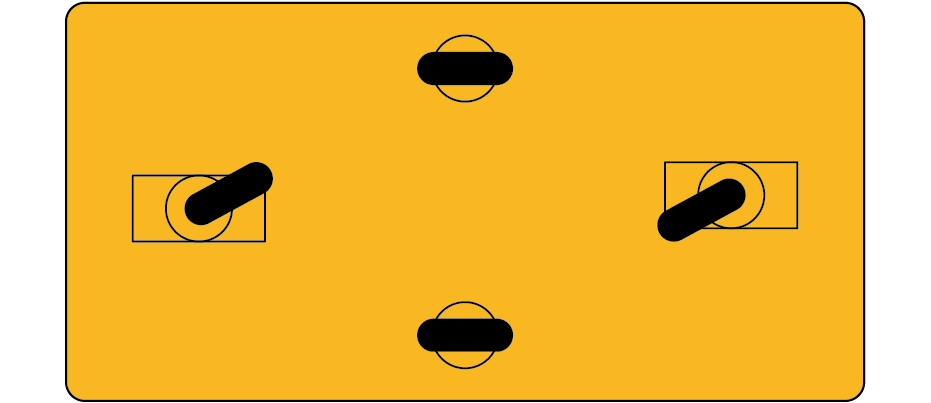 Diamond Pattern (2 Swivel, 2 Rigid)